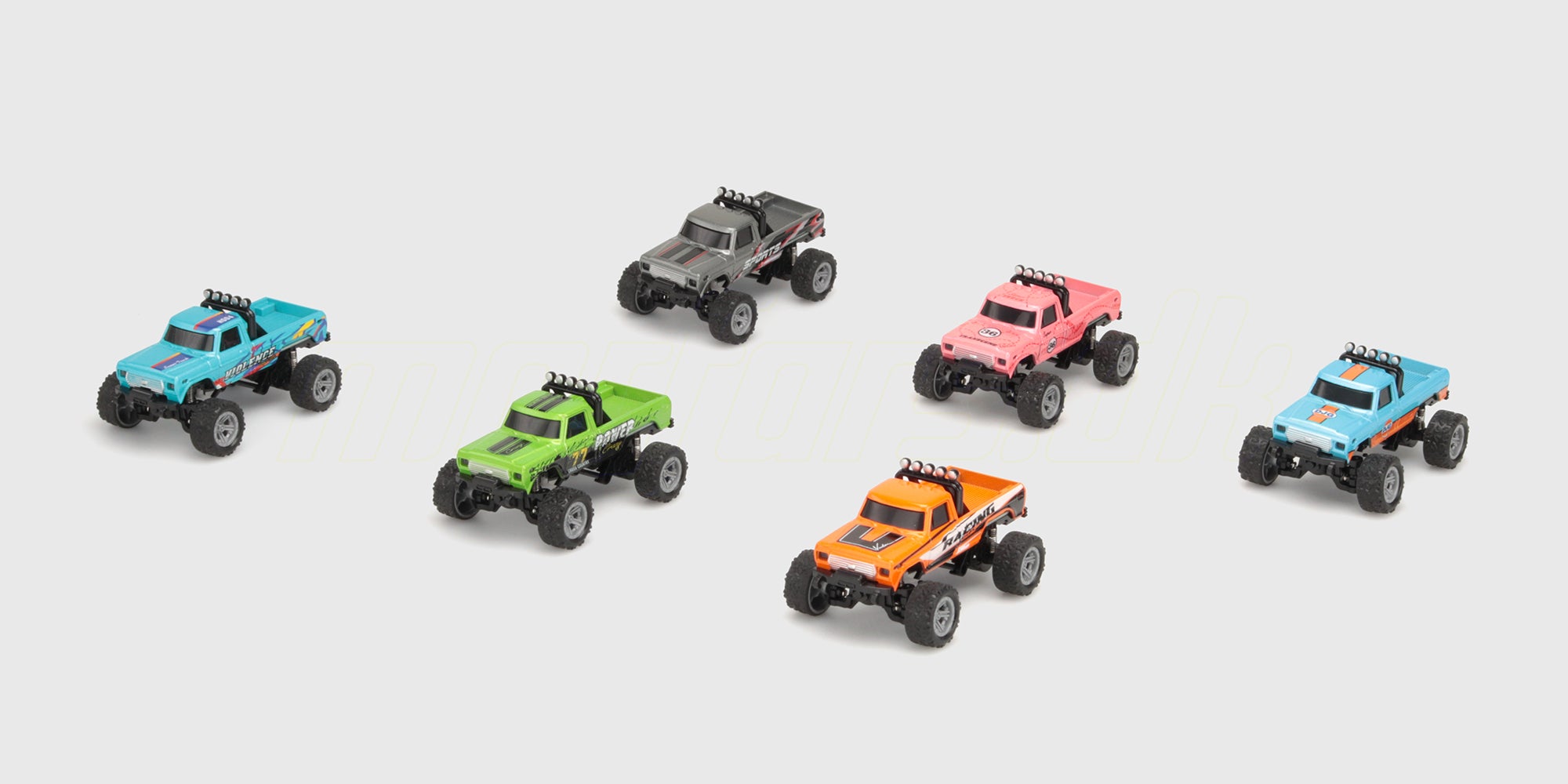 Mini RC Car Pick-up samlet i seks forskellige farver