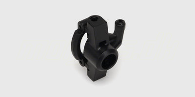 Sæt med sorte hjulnav og hubs i plast til Hurricane XL fjernstyret bil vist på en hvid baggrund.