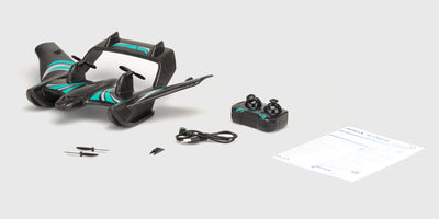 Aqua Wingz med sender, ladekabel, reservepropeller og manual