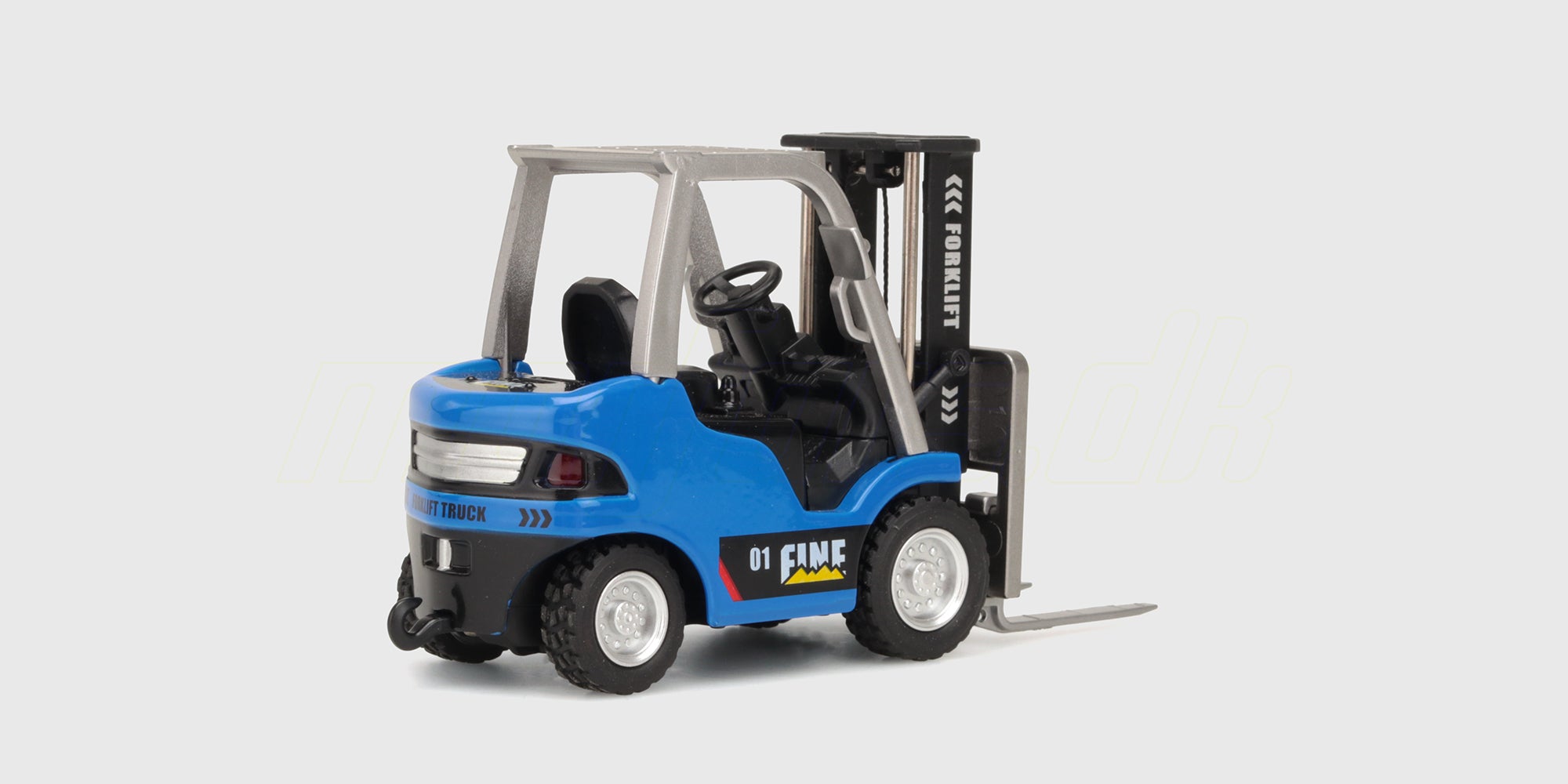 Blå Mini Engineering Car gaffeltruck set skråt bagfra