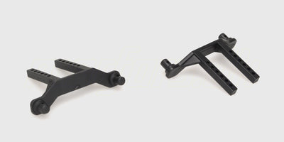 Sorte Hurricane body posts i plast til montering af karrosseri på en fjernstyret truck.