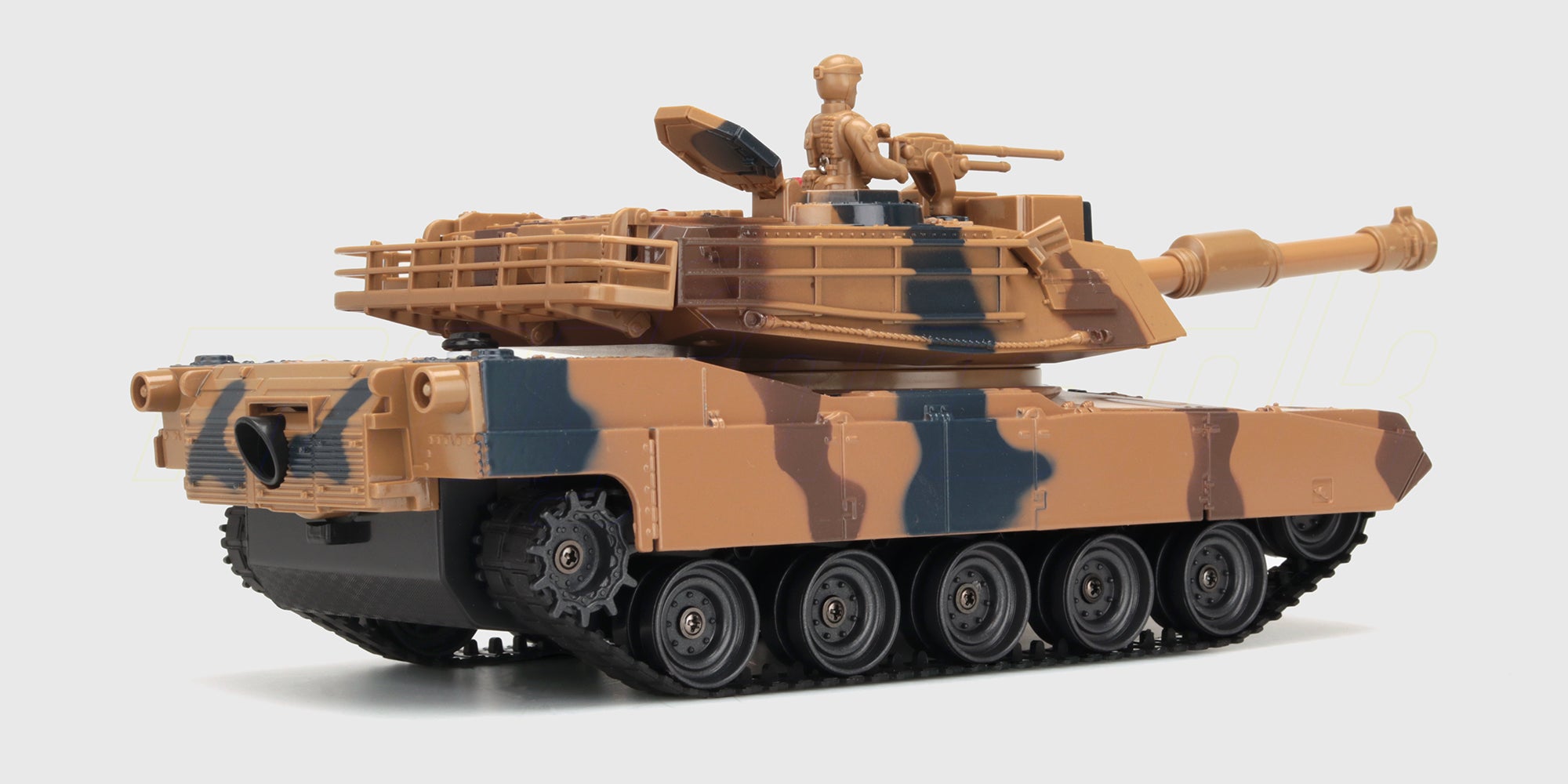 Fjernstyret Battle Tank Metal med infrarødt skydesystem og roterbart tårn
