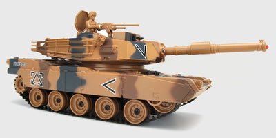 Fjernstyret M1A2 Abrams battle tank i camouflagefarver klar til kamp.