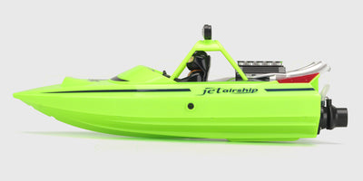 Hurtig Storm V8 Superboat fjernstyret speedbåd i hvid og rød farve, der skyder fart gennem vandet.