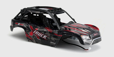 Spirit karrosse i hvid plast til montering på en fjernstyret bil.