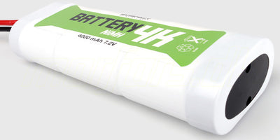 Genopladelig 7,2V NiMH batteripakke på 4000mAh med hvidt Tamiya-stik til fjernstyrede biler.